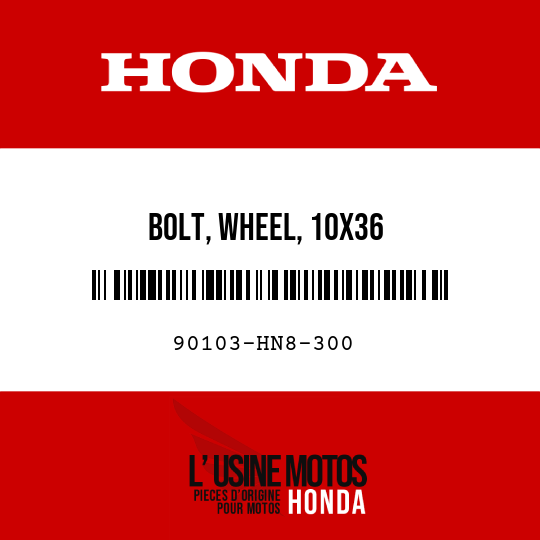 image de 90103-HN8-300 BOLT, WHEEL, 10X36