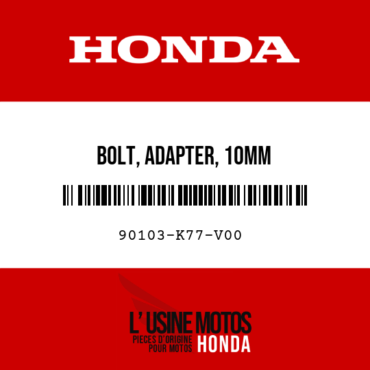 image de 90103-K77-V00 BOLT, ADAPTER, 10MM