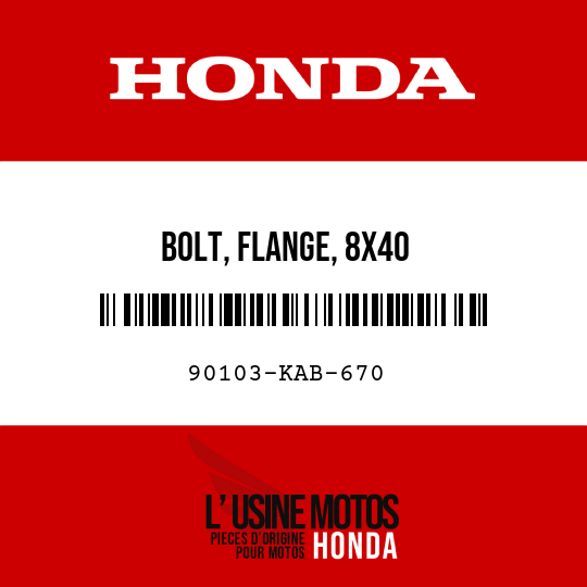 image de 90103-KAB-670 BOLT, FLANGE, 8X40