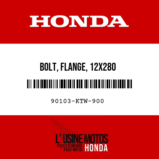 image de 90103-KTW-900 BOLT, FLANGE, 12X280