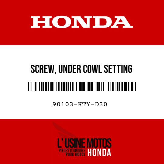 image de 90103-KTY-D30 SCREW, UNDER COWL SETTING