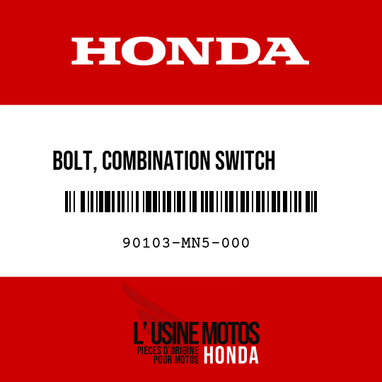 image de 90103-MN5-000 BOLT, COMBINATION SWITCH      SETTING