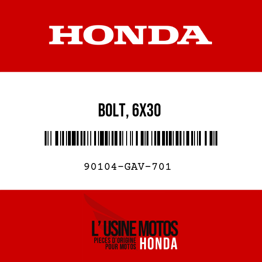 image de 90104-GAV-701 BOLT, 6X30