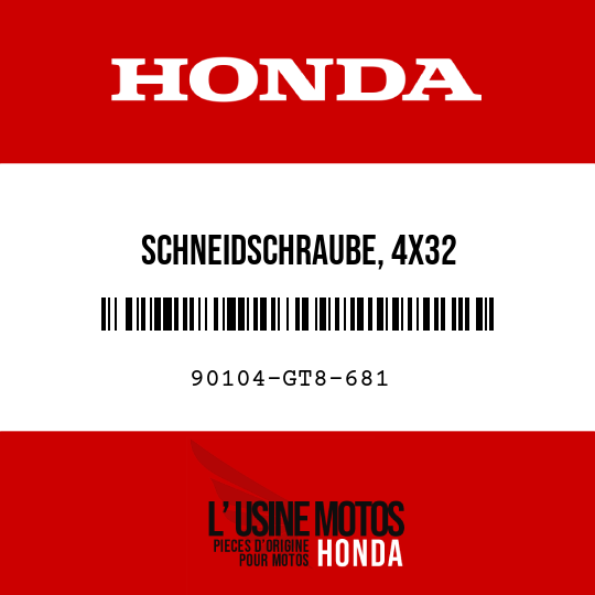 image de 90104-GT8-681 SCHNEIDSCHRAUBE, 4X32