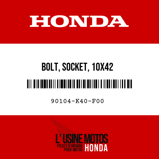 image de 90104-K40-F00 BOLT, SOCKET, 10X42