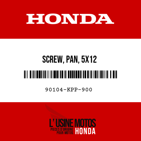 image de 90104-KPP-900 SCREW, PAN, 5X12