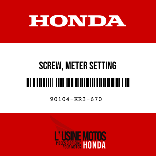 image de 90104-KR3-670 SCREW, METER SETTING