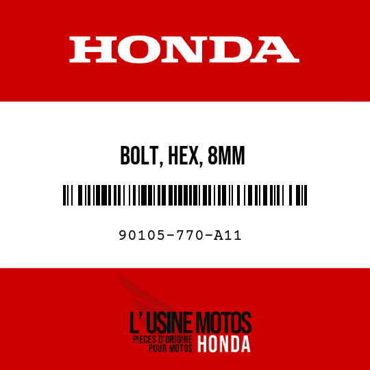 image de 90105-770-A11 BOLT, HEX, 8MM