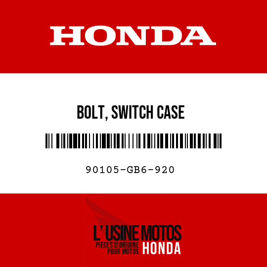 image de 90105-GB6-920 BOLT, SWITCH CASE