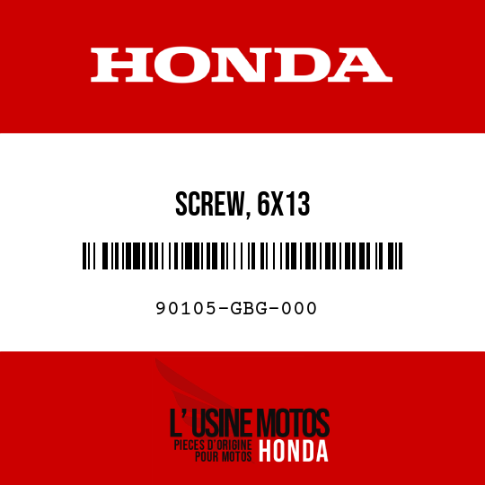 image de 90105-GBG-000 SCREW, 6X13