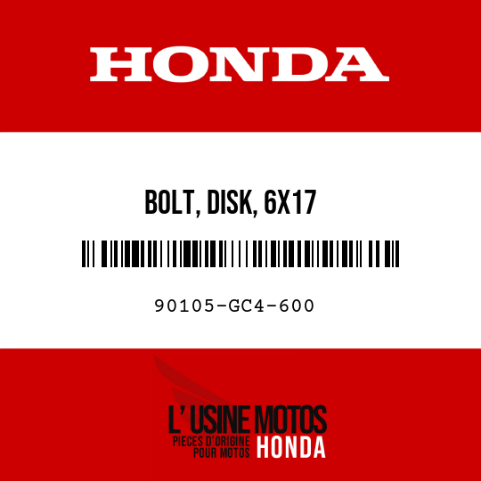 image de 90105-GC4-600 BOLT, DISK, 6X17