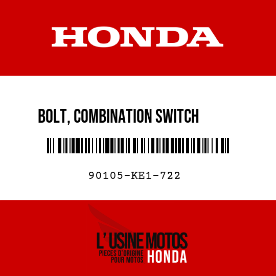 image de 90105-KE1-722 BOLT, COMBINATION SWITCH      SETTING