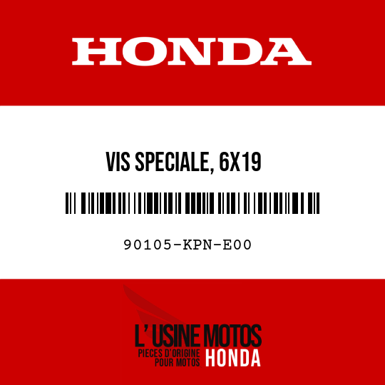 image de 90105-KPN-E00 VIS SPECIALE, 6X19