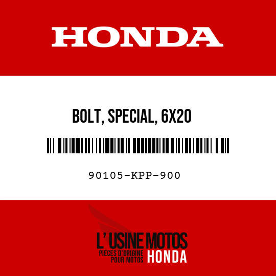 image de 90105-KPP-900 BOLT, SPECIAL, 6X20