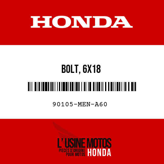 image de 90105-MEN-A60 BOLT, 6X18