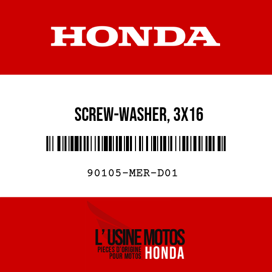 image de 90105-MER-D01 SCREW-WASHER, 3X16