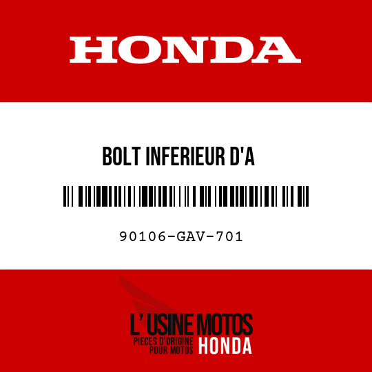 image de 90106-GAV-701 BOLT INFERIEUR D'A
