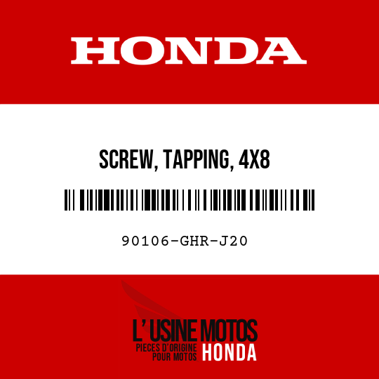 image de 90106-GHR-J20 SCREW, TAPPING, 4X8