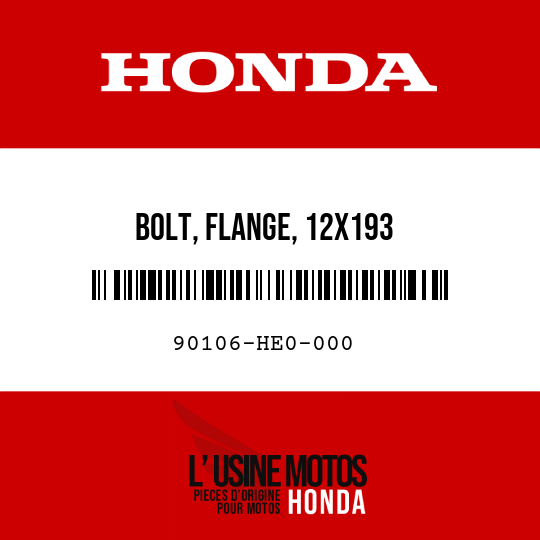 image de 90106-HE0-000 BOLT, FLANGE, 12X193