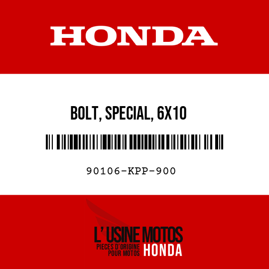 image de 90106-KPP-900 BOLT, SPECIAL, 6X10