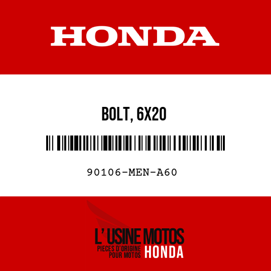 image de 90106-MEN-A60 BOLT, 6X20