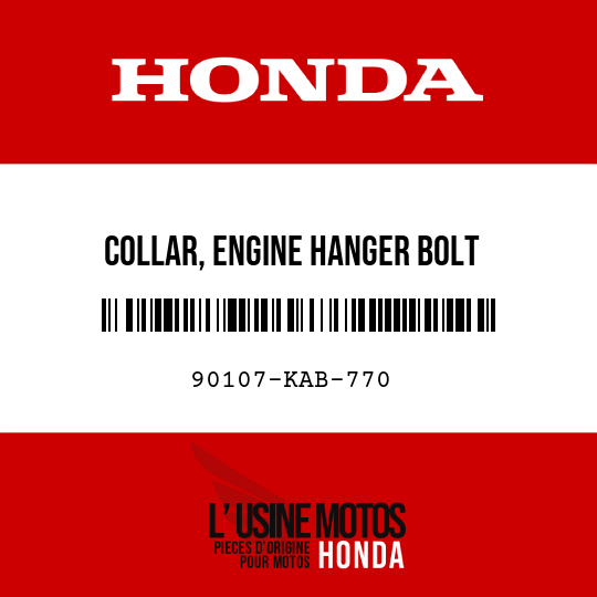 image de 90107-KAB-770 COLLAR, ENGINE HANGER BOLT