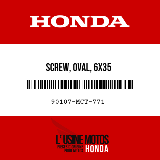 image de 90107-MCT-771 SCREW, OVAL, 6X35