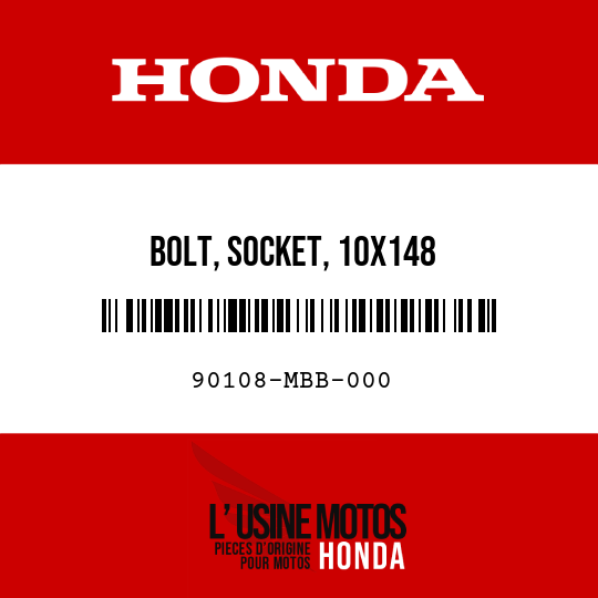 image de 90108-MBB-000 BOLT, SOCKET, 10X148
