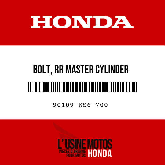 image de 90109-KS6-700 BOLT, RR MASTER CYLINDER