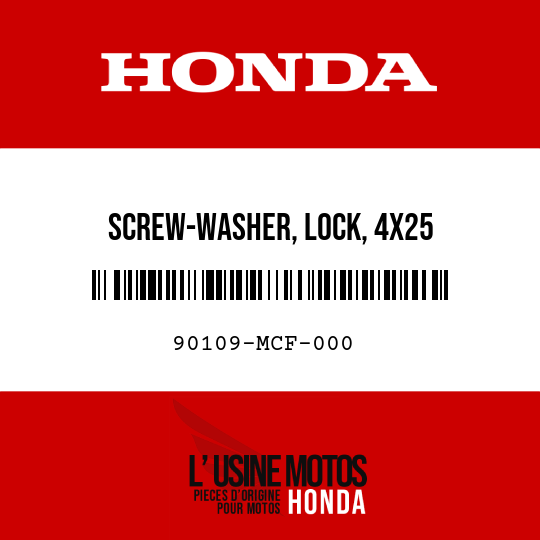 image de 90109-MCF-000 SCREW-WASHER, LOCK, 4X25