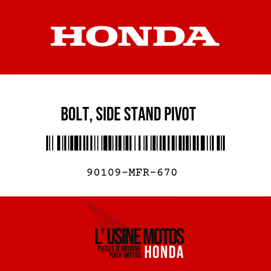 image de 90109-MFR-670 BOLT, SIDE STAND PIVOT