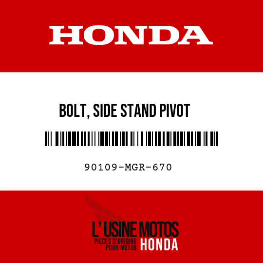 image de 90109-MGR-670 BOLT, SIDE STAND PIVOT