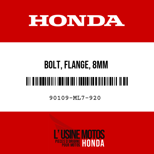 image de 90109-ML7-920 BOLT, FLANGE, 8MM