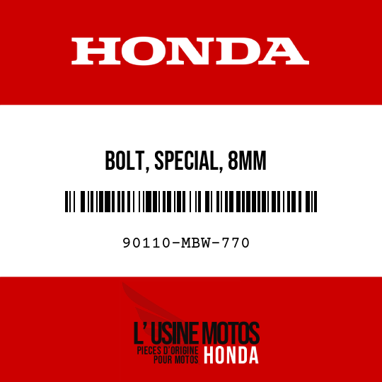 image de 90110-MBW-770 BOLT, SPECIAL, 8MM