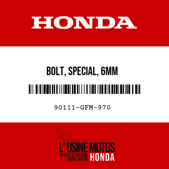image de 90111-GFM-970 BOLT, SPECIAL, 6MM