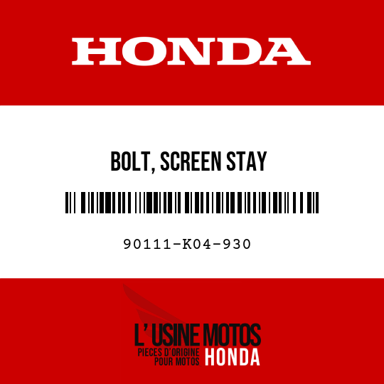 image de 90111-K04-930 BOLT, SCREEN STAY