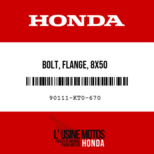 image de 90111-KT0-670 BOLT, FLANGE, 8X50