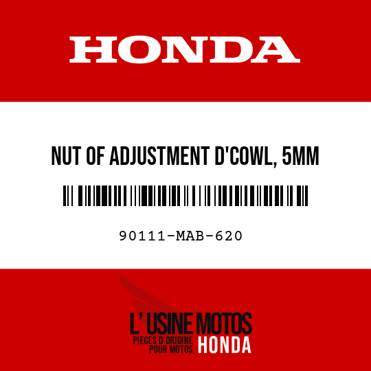 image de 90111-MAB-620 NUT OF ADJUSTMENT D'COWL, 5MM