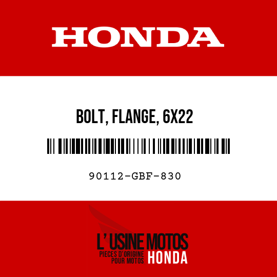 image de 90112-GBF-830 BOLT, FLANGE, 6X22
