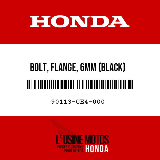 image de 90113-GE4-000 BOLT, FLANGE, 6MM (BLACK)