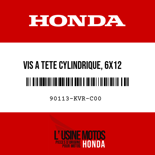 image de 90113-KVR-C00 VIS A TETE CYLINDRIQUE, 6X12