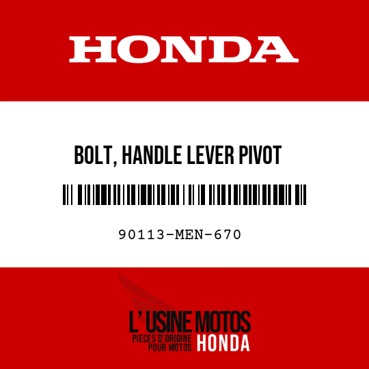 image de 90113-MEN-670 BOLT, HANDLE LEVER PIVOT