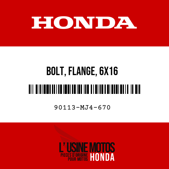 image de 90113-MJ4-670 BOLT, FLANGE, 6X16
