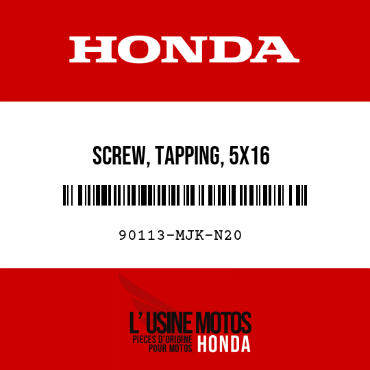 image de 90113-MJK-N20 SCREW, TAPPING, 5X16