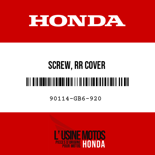 image de 90114-GB6-920 SCREW, RR COVER