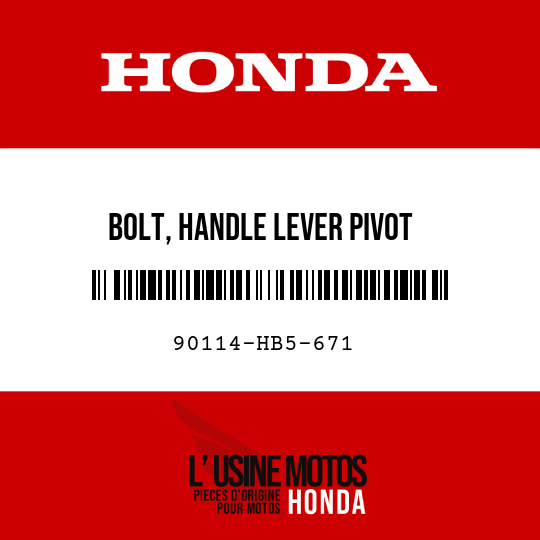 image de 90114-HB5-671 BOLT, HANDLE LEVER PIVOT