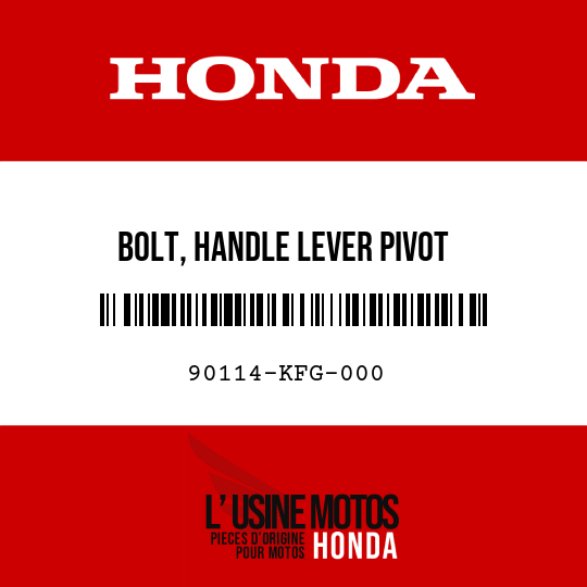 image de 90114-KFG-000 BOLT, HANDLE LEVER PIVOT