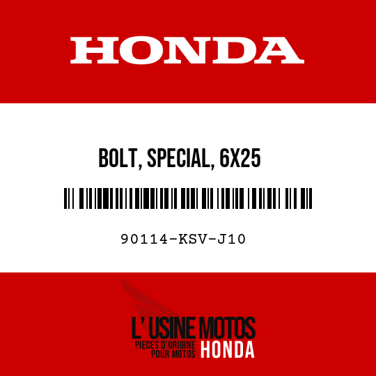 image de 90114-KSV-J10 BOLT, SPECIAL, 6X25