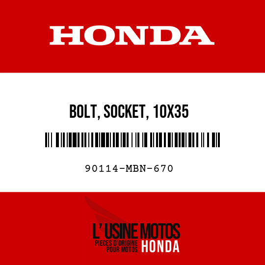 image de 90114-MBN-670 BOLT, SOCKET, 10X35