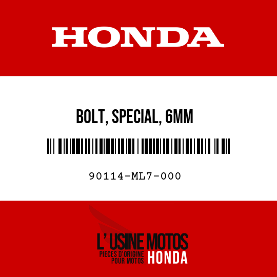 image de 90114-ML7-000 BOLT, SPECIAL, 6MM